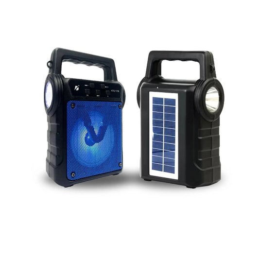 Bluetooth Solar Speaker with LED Torch – USB/TF Card/FM Player for Outdoors Pak Technivo