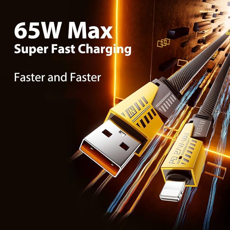 4-in-1 65W Fast Charging Cable – High-Quality Cable for iPhone, Android & Type-C