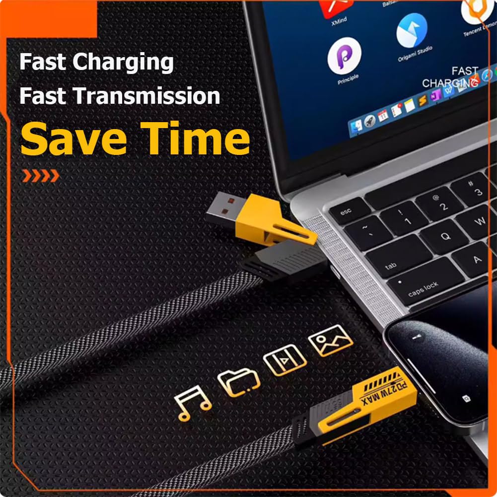 4-in-1 65W Fast Charging Cable – High-Quality Cable for iPhone, Android & Type-C