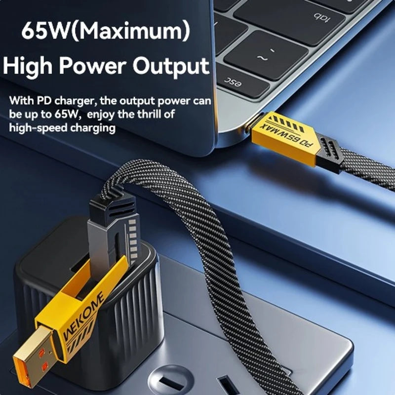 4-in-1 65W Fast Charging Cable – High-Quality Cable for iPhone, Android & Type-C