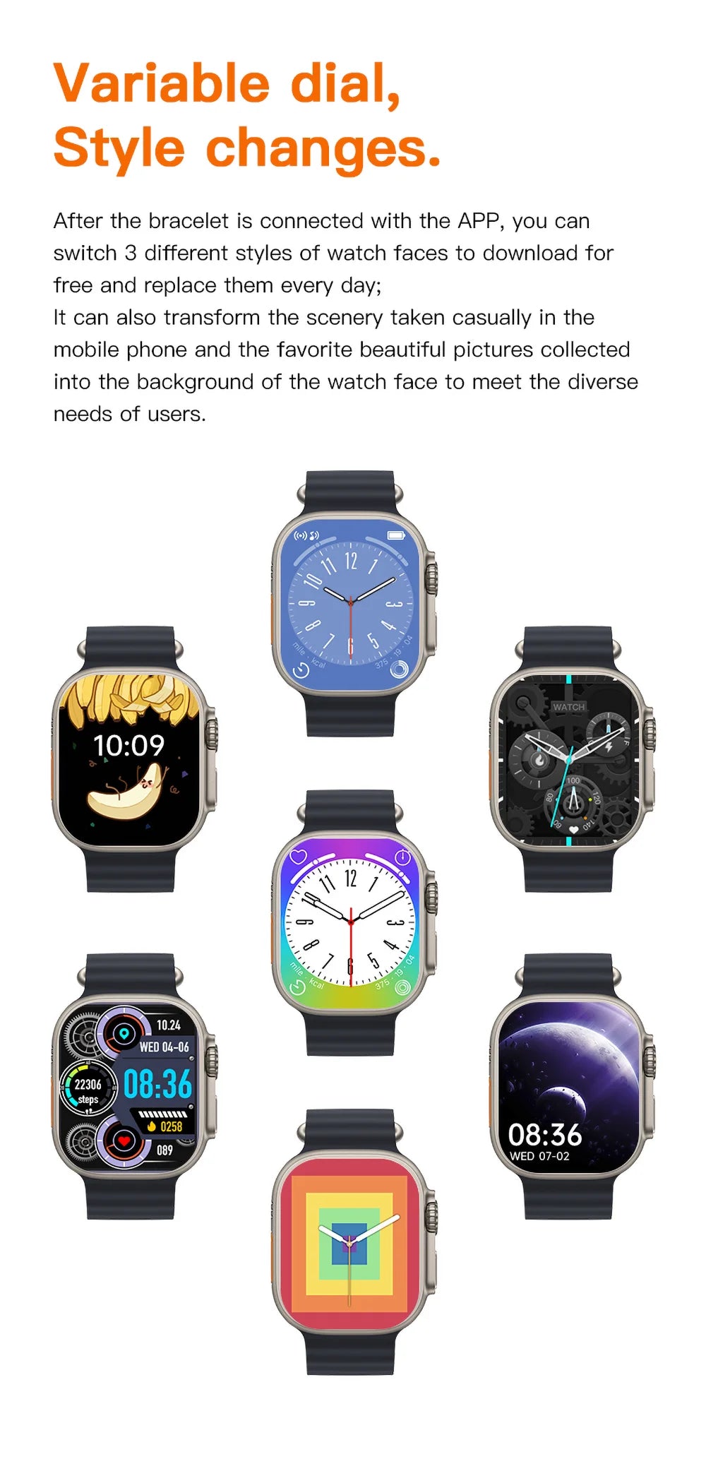100% Original T900 Ultra2 Big 2.19" IPS Display Smart Watch
