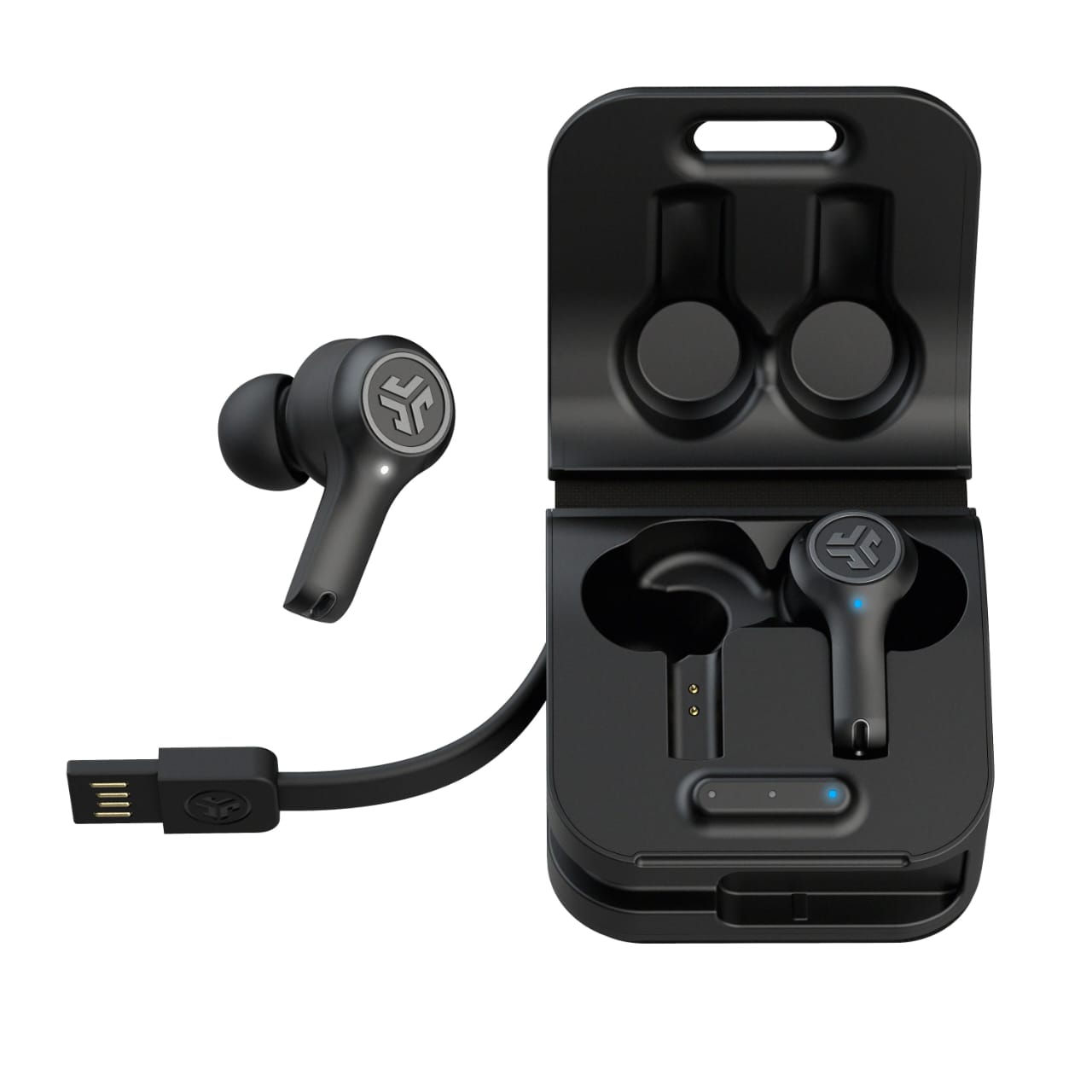 JLab Epic Air ANC True Wireless Earbuds Gen 2 – 48+ Hrs Playtime, Hybrid ANC, Wear Sensors, IP55, Wireless Charging