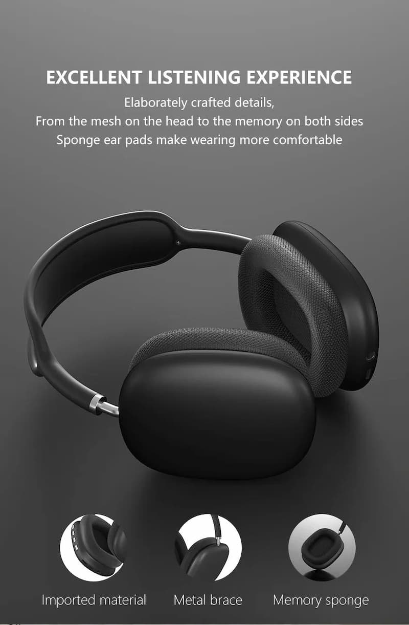 P9 Wireless Headphones – Deep Bass, Bluetooth 5.0, Built-in Mic
